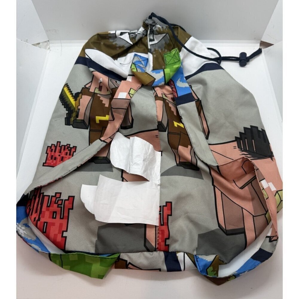 Mojang Minecraft Polyester Draw String Backpack Soft All Over Print Anime - Picture 2 of 6